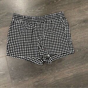 Women’s J Crew A5331 Black with White Polka Dots Shorts Size 0